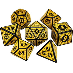 Polyhedral 7-Die Carved Pattern Dice Set