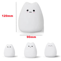 Silicone Cat Touch Sensor LED Night Light